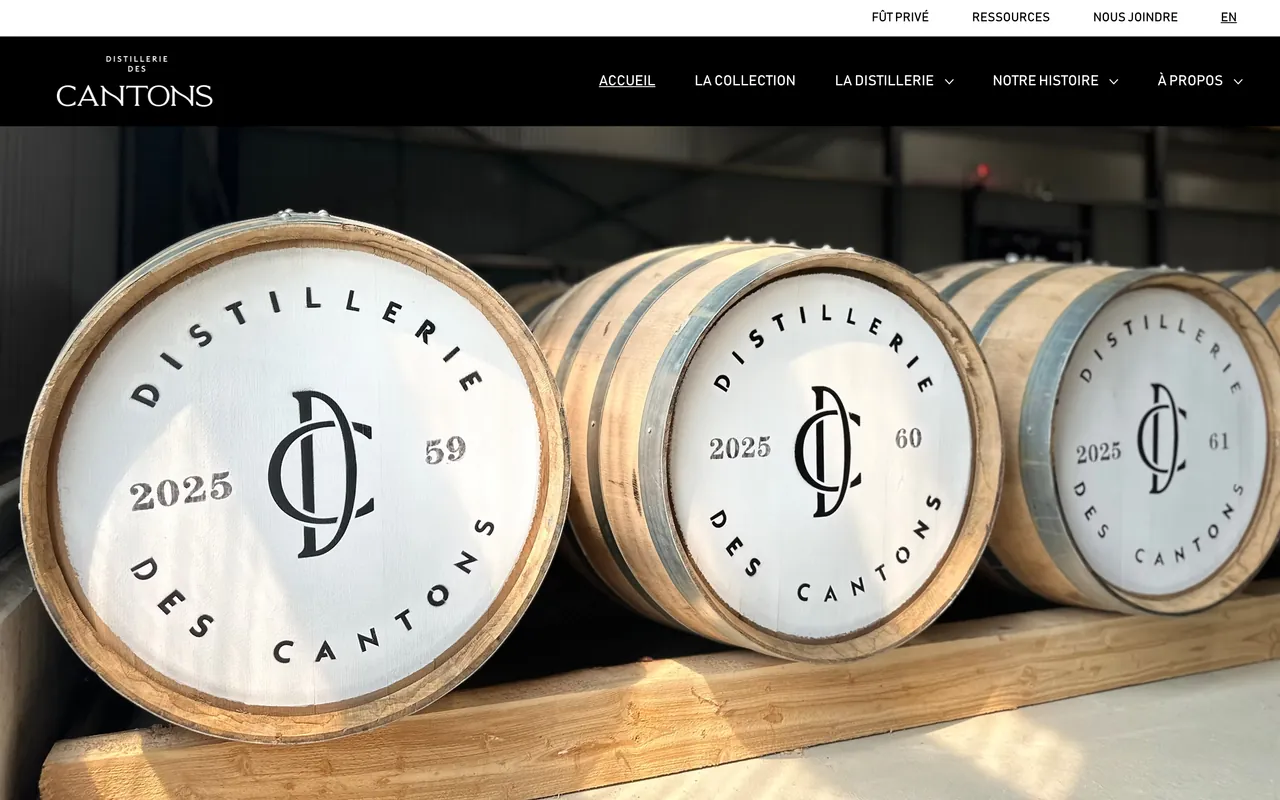 Distilleries Des Cantons — page d’accueil du site