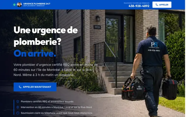 Réalisation Prowix — Plomberie Sonic, Plomberie & Publicité Locale sur Wix Studio